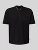 ARMANI EXCHANGE Poloshirt met korte ritssluiting Zwart