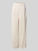 Jake*s Casual Wide Leg Stoffhose mit elastischem Bund Beige