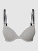 Calvin Klein Underwear Beha met labeldetails, model 'PUSH UP PLUNGE' Lichtgrijs gemêleerd