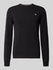 Gant Strickpullover aus reiner Lammwolle mit gerippten Abschlüssen Black