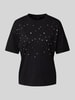 Vero Moda Regular Fit T-Shirt aus reiner Baumwolle mit eingefassten Ziersteinen Modell 'YDA' Black