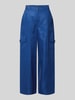Weekend Max Mara Wide Leg Cargohose aus reinem Leinen Bleu