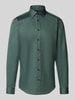 Jake*s Slim fit zakelijk overhemd met structuurmotief Flessengroen
