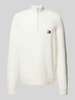 Tommy Jeans Strickpullover mit Stehkragen Offwhite