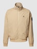 Calvin Klein Jeans Sweatjacke mit Label-Patch Modell 'HARRINGTON' Beige