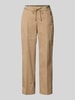 TONI Wide leg stoffen broek met verkort model, model 'Sue' Beige