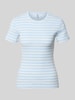 PIECES slim fit T-shirt van katoenmix model 'RUKA' Lichtblauw