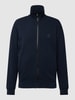 BOSS Orange Sweatjack met labeldetail, model 'Zestart' Donkerblauw