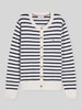 Tommy Hilfiger regular fit gebreid jack van katoenmix met gouden knopen Ecru