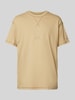 Tommy Jeans Regular Fit T-Shirt aus reiner Baumwolle mit Label Stitching Beige