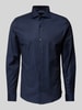 JOOP! Collection Slim fit zakelijk overhemd met haaikraag, model 'Pares' Donkerblauw