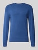 MCNEAL Strickpullover mit geripptem Rundhalsausschnitt Marine Melange