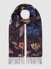 Fraas Sjaal met bloemenmotief Zwart