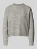 Vero Moda Regular Fit Strickpullover mit Streifenmuster Modell 'URANUS' Hellgrau