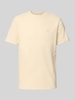 Blend T-Shirt mit geripptem Rundhalsausschnitt Sand