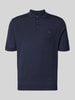 Fynch-Hatton Regular Fit Poloshirt aus reiner Baumwolle in Strick-Optik Marine