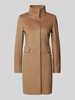 Max Mara Studio Lange jas met opstaande kraag, model 'AGNESE' Camel