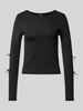 Pieces Regular Fit Langarmshirt mit Schleifen Modell 'SELINA' Black