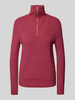 Christian Berg Woman Strickpullover mit Troyer-Kragen Fuchsia Melange