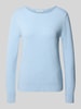 Christian Berg Woman Regular fit gebreide pullover van viscosemix met boothals Lichtblauw gemêleerd