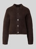 Vero Moda Relaxed fit gebreid jack met wol, model 'CARMEN' Chocoladebruin