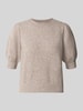 VERO MODA Regular Fit Pullover mit Puffärmeln Beige