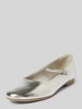 Tamaris Ballerina's met riempjes in metallic look Zilver