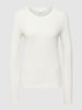 Vila Strickpullover mit Strukturmuster Modell 'Vidalo O-Neck' Offwhite