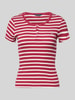 Tommy Jeans T-Shirt mit kurzer Knopfleiste Bordeaux