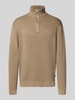 Jack & Jones Premium Schipperstrui met labeldetail, model 'MILANO' Taupe gemêleerd