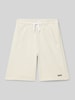 Boss Regular Fit Sweatshorts mit Label-Print Sand