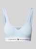 TOMMY HILFIGER Bustier in unifarbenem Design mit Label-Detail Hellblau