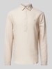 Jack & Jones Premium Regular Fit Leinenhemd mit Kentkragen Modell 'MAZE' Sand