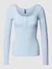 Pieces Shirt met lange mouwen in riblook, model 'KITTE' Lichtblauw
