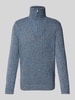 RAGMAN Strickpullover mit Troyer-Kragen Blau