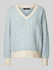 Vero Moda Comfort Fit Strickpullover mit Cross-Stripe-Muster Modell 'URANUS' Hellblau