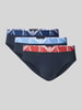 Emporio Armani Slip met elastische band met label in een set van 3 stuks Marineblauw