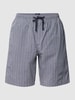 Schiesser Korte pyjamabroek met all-over motief Donkerblauw