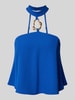 Rinascimento Neckholder-Cocktailshirt mit Applikation Blau