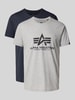 Alpha Industries T-shirt z nadrukiem z logo w zestawie 2 szt. Jasnoszary melanż