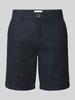 Blend Chino-Shorts aus Leinen-Mix Black