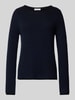 Christian Berg Woman Kasjmier pullover met effectgaren Donkerblauw