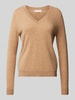 Christian Berg Woman Gebreide pullover met ribboorden Camel