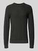 Lindbergh Strickpullover mit Strukturmuster und Rundhalsausschnitt Dunkelgruen
