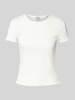 JAKE*S STUDIO WOMAN T-Shirt mit Rundhalsausschnitt und Wellensaum Offwhite