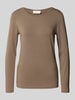 FREE/QUENT Shirt met lange mouwen en ronde hals, model 'Liana' Taupe