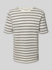 Only & Sons T-shirt met geribde ronde hals, model 'IAN' Offwhite