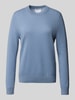 Jake*s Casual Gebreide pullover van kasjmier met ronde hals Rookblauw