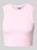 Only Slim Fit Crop Tops aus Baumwoll-Mix Modell 'VILMA' Hellrosa