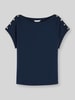 Tommy Hilfiger Regular Fit T-Shirt aus reiner Baumwolle mit Knopf-Details Marine